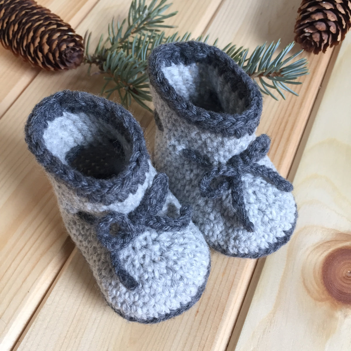 Grey baby booties online